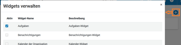 Widgets verwalten