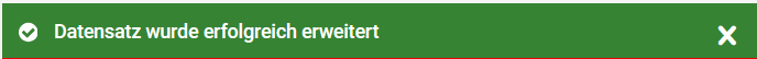 Bestätigung Datensatz erweitert